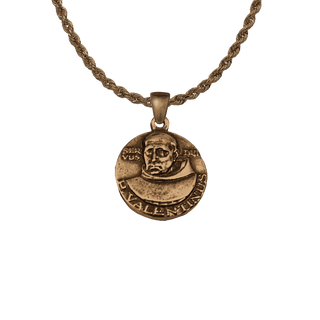 Vintage Bronze Servus Dei Valentinus and Our Lady Medal