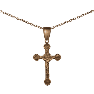 Vintage Bronze Lourdes Crucifix with Apparition Medallions