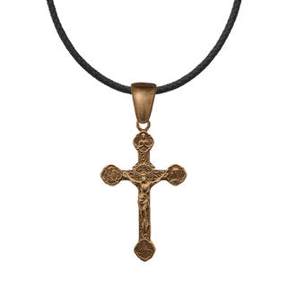 Vintage Bronze Lourdes Crucifix with Apparition Medallions