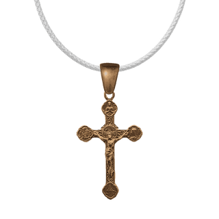 Vintage Bronze Lourdes Crucifix with Apparition Medallions