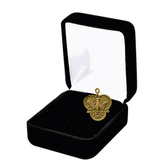 Vintage Yellow Bronze Holy Spirit Dove Medal with Scroll