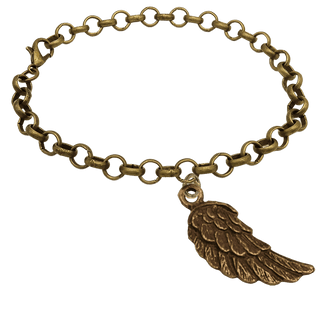Vintage Bronze Angel Wing Charm Bracelet