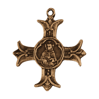 Vintage Bronze Sacred Heart Cross, Apostolat du Coeur de Jesus