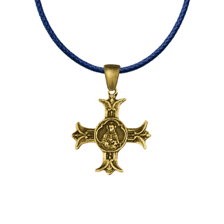 Vintage Yellow Bronze Sacred Heart Cross, Apostolat du Coeur de Jesus