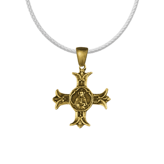 Vintage Yellow Bronze Sacred Heart Cross, Apostolat du Coeur de Jesus