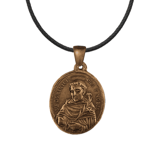 Vintage Bronze St. Dominic and Queen of the Holy Rosary Medal