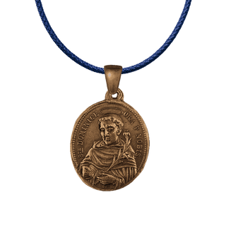 Vintage Bronze St. Dominic and Queen of the Holy Rosary Medal