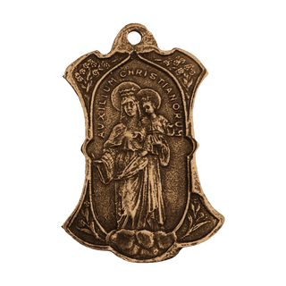 Vintage Bronze Sacred Heart and Help of Christians Medal - reverse