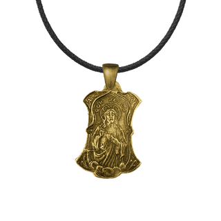 Vintage Yellow Bronze Sacred Heart and Help of Christians Medal