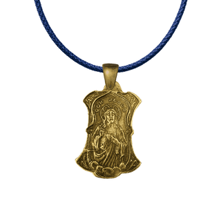 Vintage Yellow Bronze Sacred Heart and Help of Christians Medal