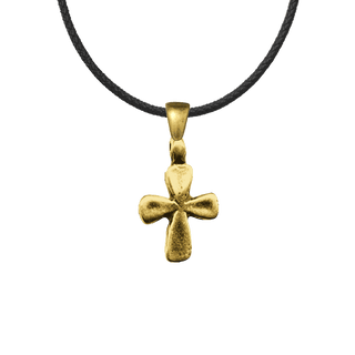 Vintage Yellow Bronze Small African Cross