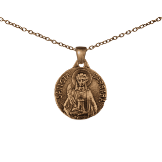 Vintage Bronze St. Barbara Medal with Artillery Reverse