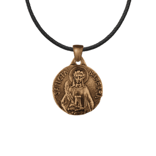 Vintage Bronze St. Barbara Medal with Artillery Reverse