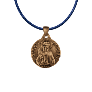 Vintage Bronze St. Barbara Medal with Artillery Reverse