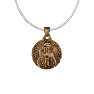 Vintage Bronze St. Barbara Medal with Artillery Reverse