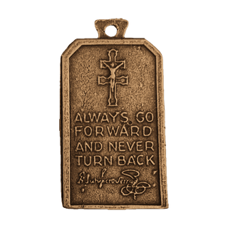 Vintage Bronze St. Junípero Serra Medal, Apostle of California — reverse