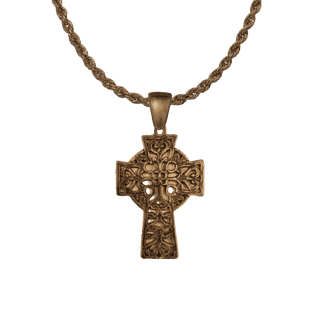Vintage Bronze Delicate Celtic Ringed Cross