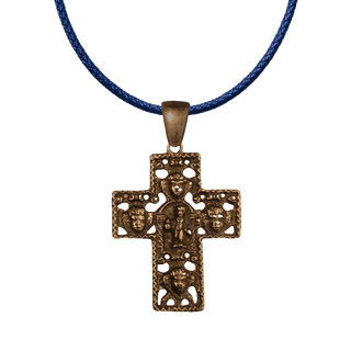 Vintage Bronze Pierced Cross Surrounded by Cherub Heads