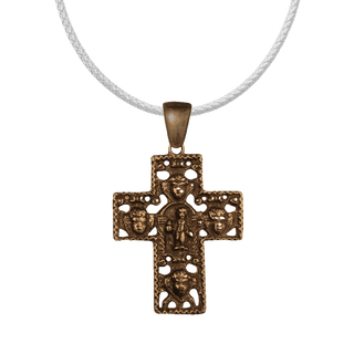 Vintage Bronze Pierced Cross Surrounded by Cherub Heads