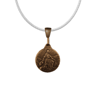 Vintage Bronze St. Roch Medal, Pilgrim with His Dog