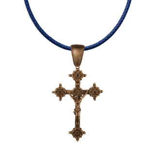 Vintage Bronze Gothic Crucifix with Quatrefoil Ends