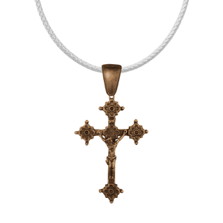 Vintage Bronze Gothic Crucifix with Quatrefoil Ends