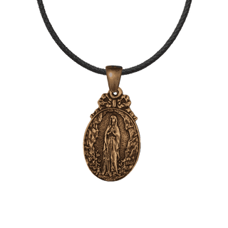 Vintage Bronze Pilgrimage of Rennes Medal with Grotto Virgin