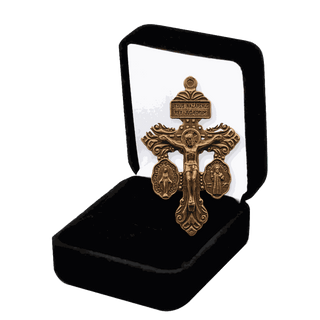 Vintage Bronze Pardon Crucifix, Behold This Heart