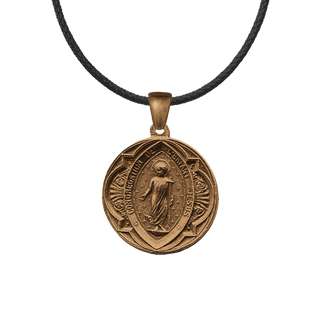 Vintage Bronze Child Jesus and Guardian Angel Medal, French