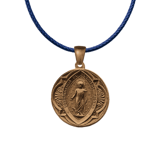 Vintage Bronze Child Jesus and Guardian Angel Medal, French