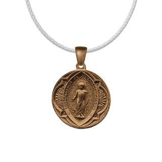 Vintage Bronze Child Jesus and Guardian Angel Medal, French