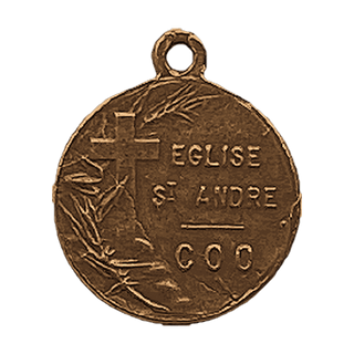 Vintage Bronze St. Andrew Medal, Small — reverse