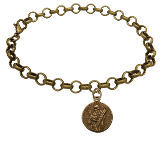 Vintage Bronze St. Andrew Medal Bracelet