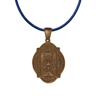 Vintage Bronze First Communion Medal, Eucharist