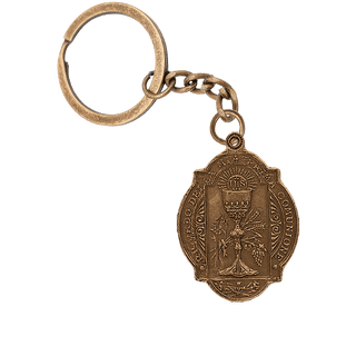 Vintage Bronze First Communion Medal, Eucharist