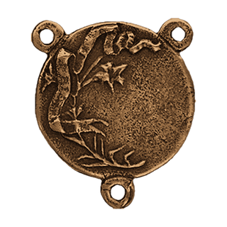 Vintage Bronze St. Martha Rosary Center with Lilies — reverse