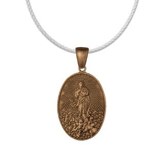 Vintage Bronze Assumption Medal, Daughters of Mary