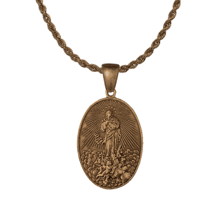 Vintage Bronze Assumption Medal, Daughters of Mary
