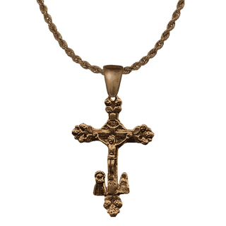 Vintage Bronze Latin American Folk Crucifix