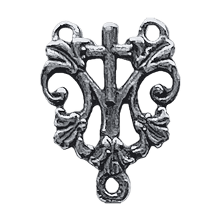 Vintage Sterling Silver French Rosary Center with Crucifix