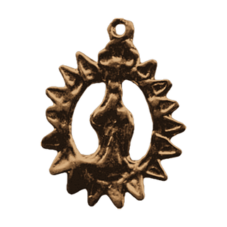 Vintage Bronze Sunburst Virgin Medal, San Blas