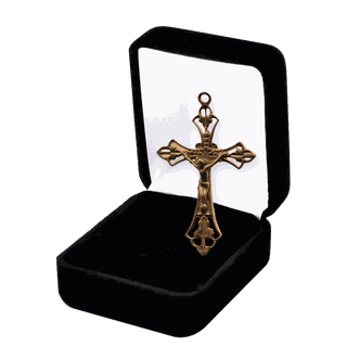 Vintage Bronze Pierced Openwork Crucifix, Two Sided