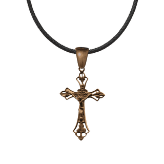 Vintage Bronze Pierced Openwork Crucifix, Two Sided