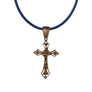 Vintage Bronze Pierced Openwork Crucifix, Two Sided