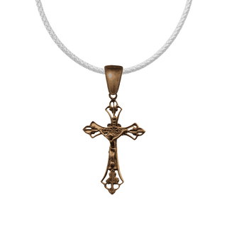 Vintage Bronze Pierced Openwork Crucifix, Two Sided