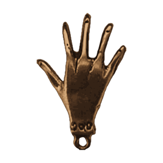 Vintage Bronze Guatemalan Hand Milagro — reverse