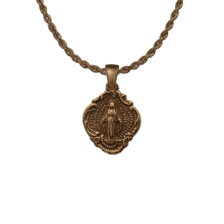 Vintage Bronze Miraculous Medal - Small