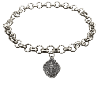 Vintage Sterling Silver Miraculous Medal Bracelet