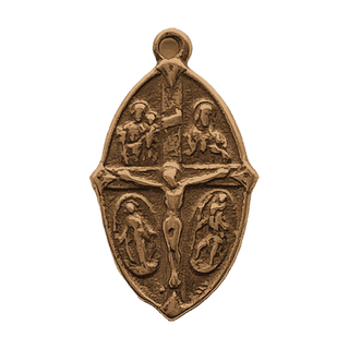 Vintage Bronze I Am a Catholic Medal with Crucifix