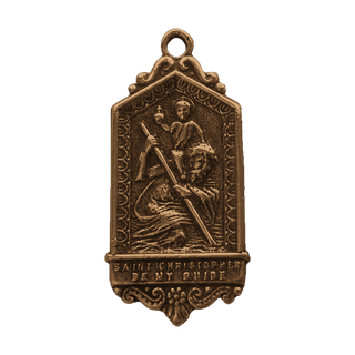 Vintage Bronze St. Christopher Medal, Be My Guide